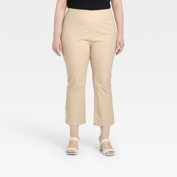 Women's Super-High Rise Slim Fit Cropped Kick Flare Pull-On Pants - A New Day™ - Picture 2 of 4